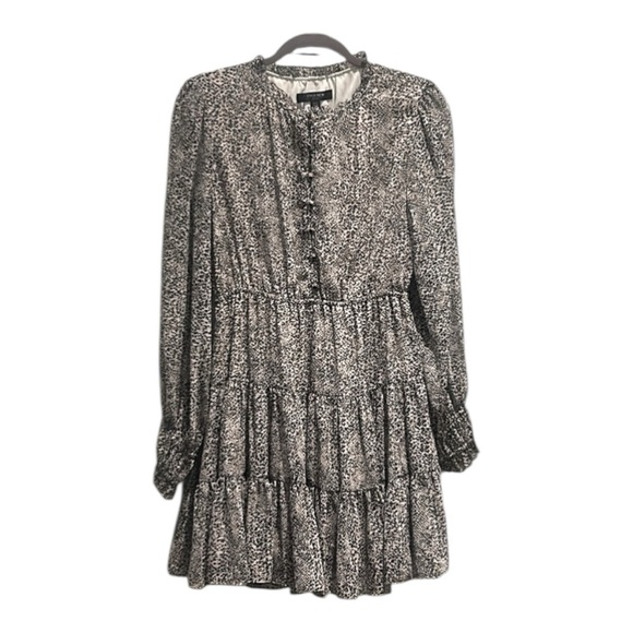 Ever New Petite Skater Ruffled Tiered Dress Long Sleeves - Picture 1 of 17